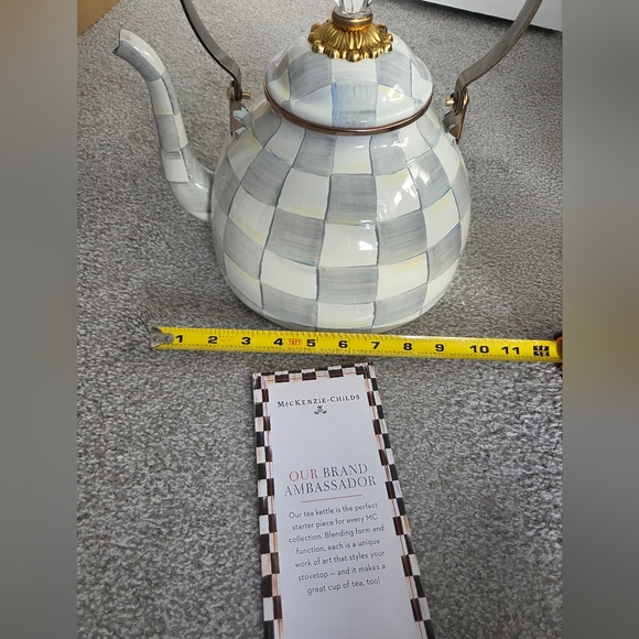 Mackenzie Childs Sterling Check 3 Quart Tea Kettle - Picture 10 of 12